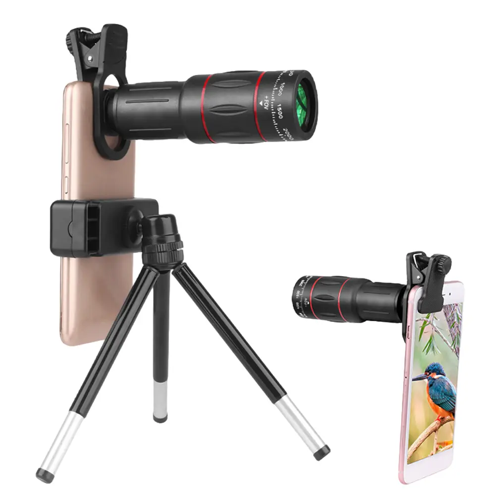 18X Telephoto Phone Lens with Phone Clip Zoom Cellphone Camera Lens Universal External Zoom Camera Lens for Android & iPhone