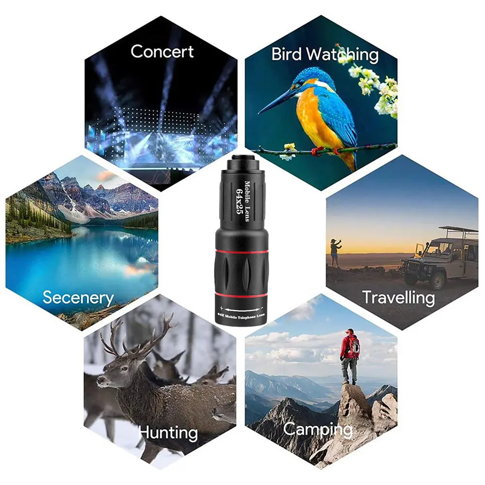 18X Telephoto Phone Lens with Phone Clip Zoom Cellphone Camera Lens Universal External Zoom Camera Lens for Android & iPhone