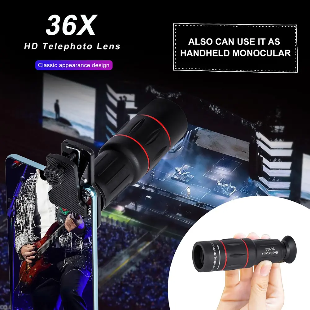 18X Telephoto Phone Lens with Phone Clip Zoom Cellphone Camera Lens Universal External Zoom Camera Lens for Android & iPhone