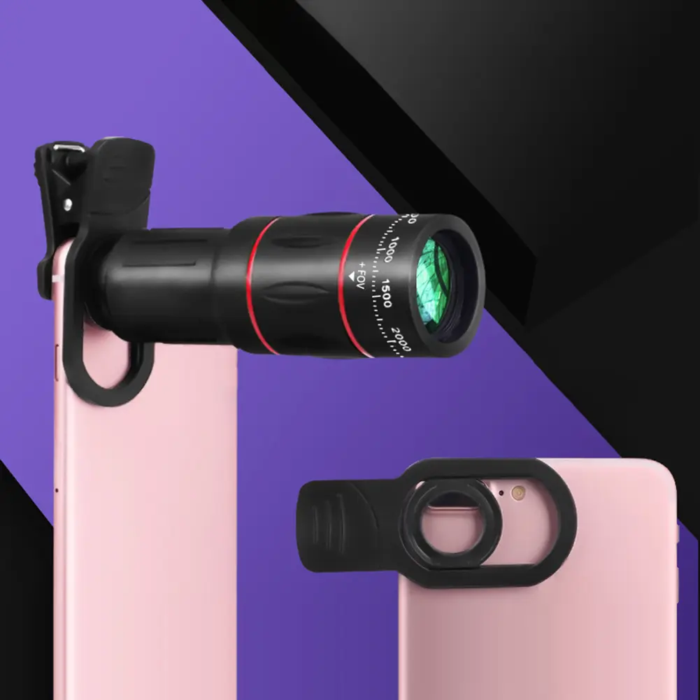 18X Telephoto Phone Lens with Phone Clip Zoom Cellphone Camera Lens Universal External Zoom Camera Lens for Android & iPhone