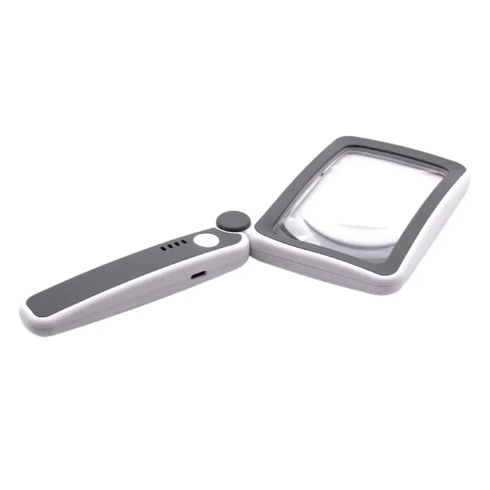 Handheld Magnifiers 10LED Lights Folding Illuminated Magnifier 4X USB Charging with Power Display for Elderly Reading Newspapers