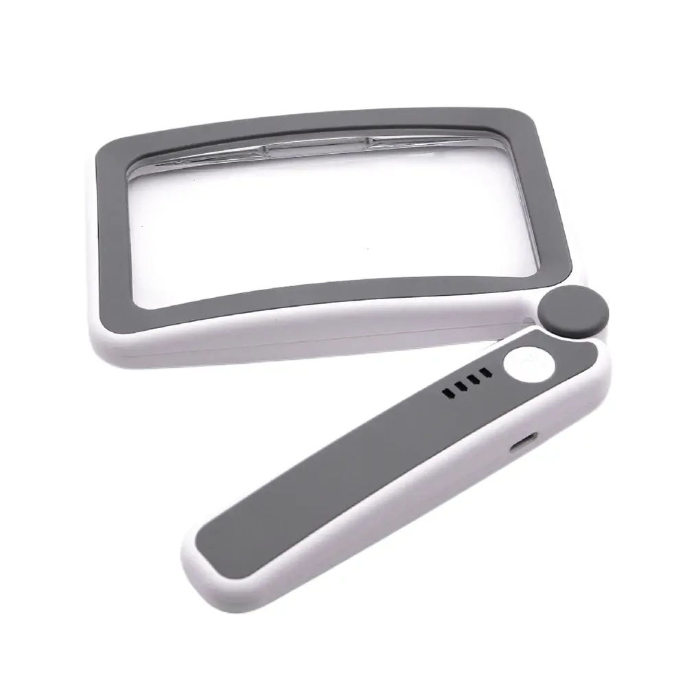 Handheld Magnifiers 10LED Lights Folding Illuminated Magnifier 4X USB Charging with Power Display for Elderly Reading Newspapers