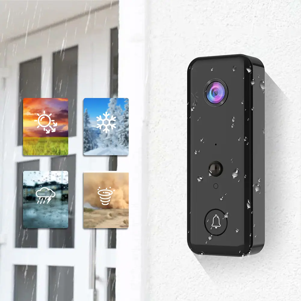 Wireless Video Doorbell 2-Way Audio Wireless Door Bell PIR Motion Detection for Home Office