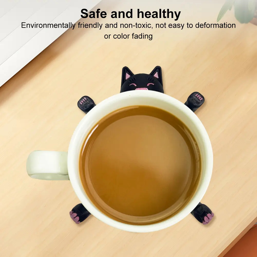 3D Print Insulated Coaster Ornament Stress Relieve Mug Base Decoration Cute Kitten Mug Holder for Home Decoration