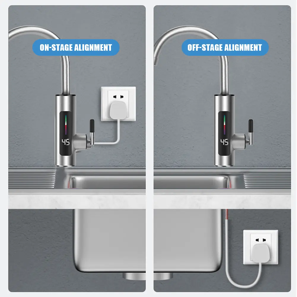 3000W Kitchen Instant Heating Faucet 360 Degree Rotation Electric Hot Water Heater Faucet Fast Heating Tap for Kitchen Bathroom