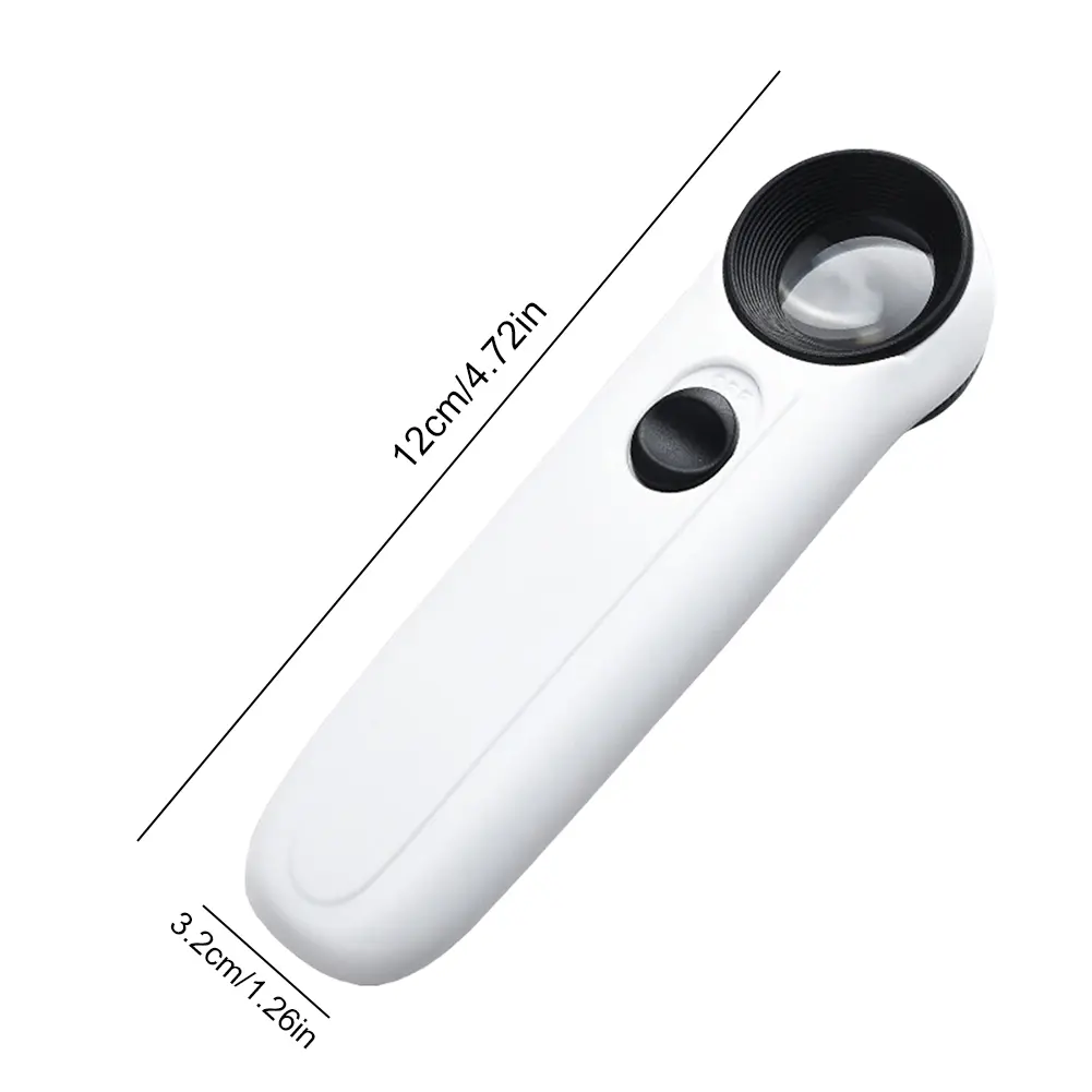 2-5PCS 40X Handheld Magnifier HD Magnifying Glass with 2 LED Lights Jewelry Magnifier Jewelers Loupe for Jewelry Identifying