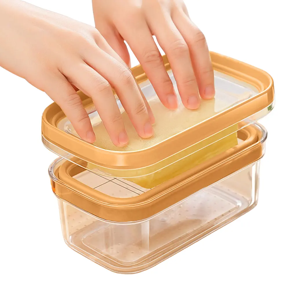 Butter Slicer Cutter Anti-Scratch Plastic Butter Keeper Reusable Butter Slice Container for Countertop Or Fridge