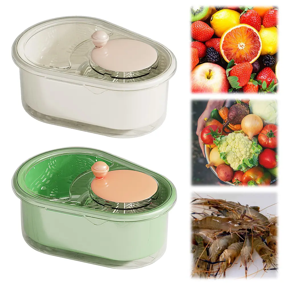 Salad Spinner Manual Fruit Washer Vegetables Fruits Wash Bowl Kitchen Cleaning Drainer Basket for Kitchen