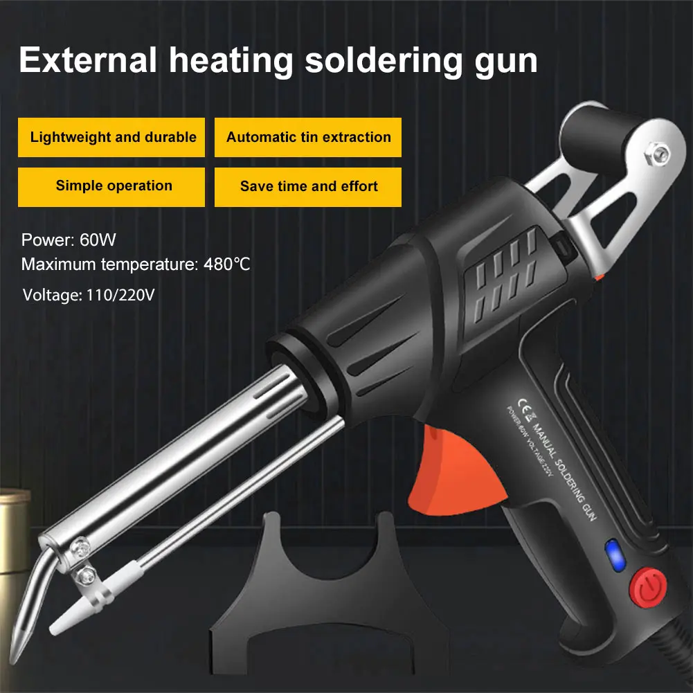 Multi-Function Soldering Iron 60W Up To 480C Soldering Gun Set Solder Wire Desoldering Pump Tweezers Internal Heat Soldering Gun