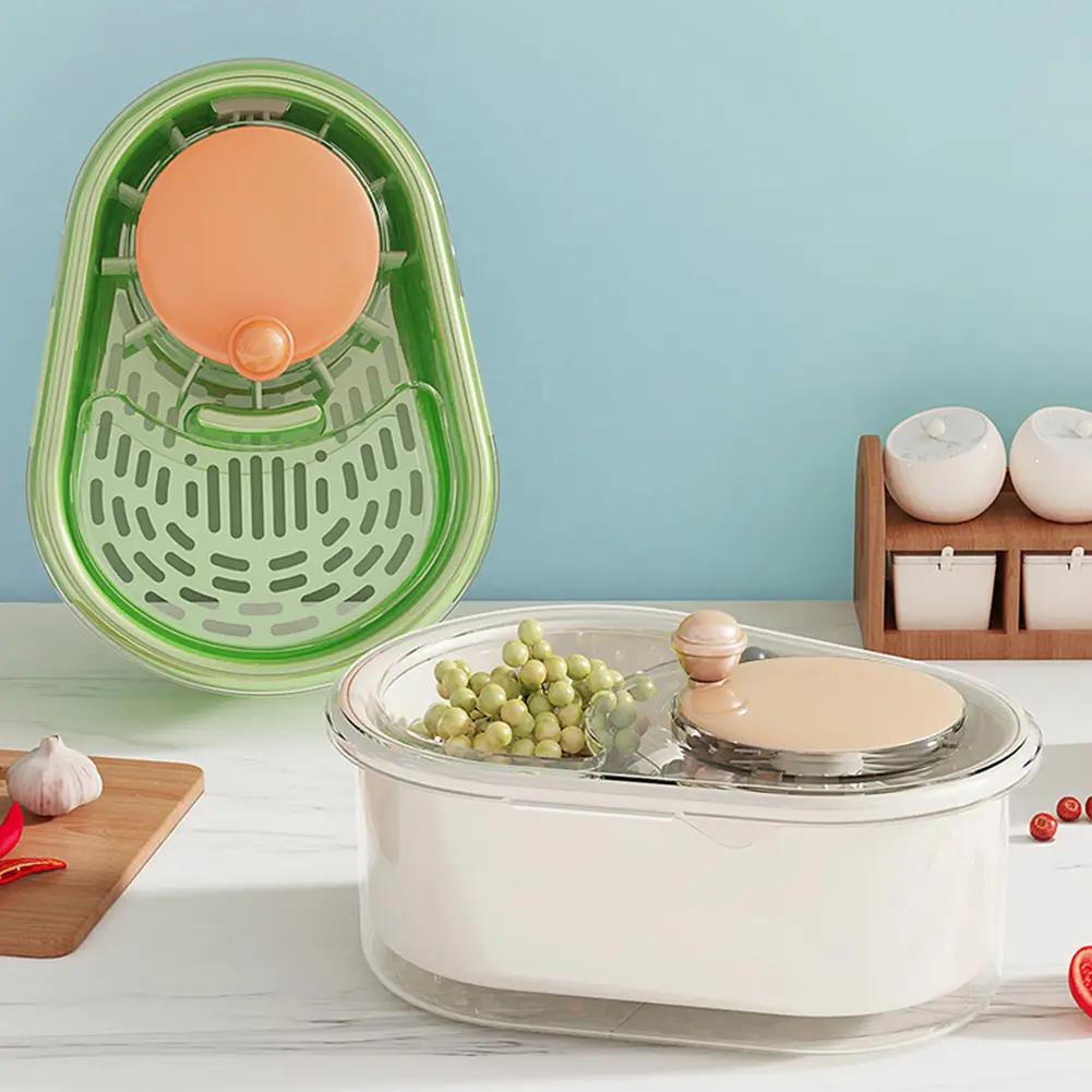 Salad Spinner Manual Fruit Washer Vegetables Fruits Wash Bowl Kitchen Cleaning Drainer Basket for Kitchen