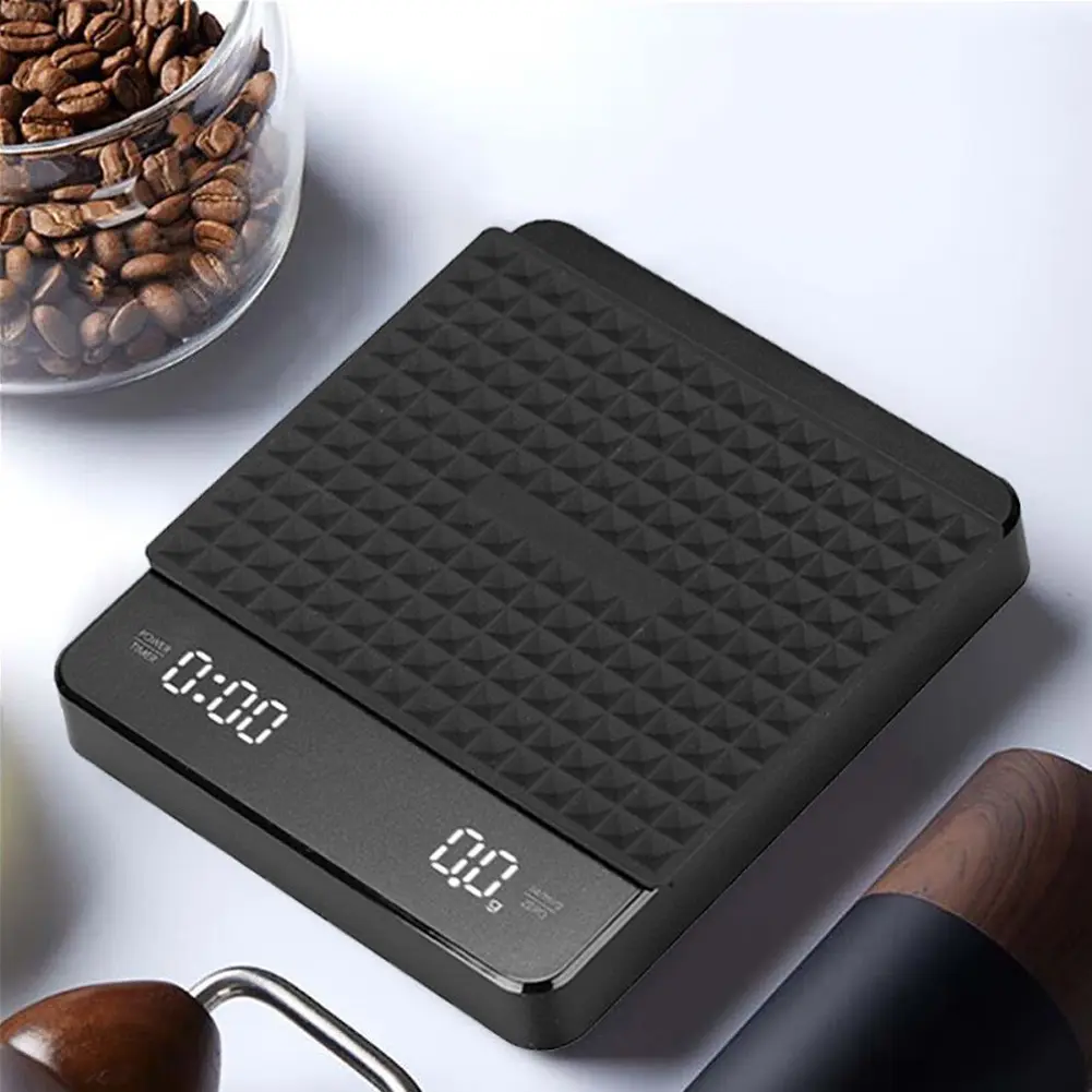 Mini Coffee Scale with Timer Espresso Scale Auto Tare Rechargeable 3kg/0.1g Portable Digital Kitchen Scale for Pour Over Coffee