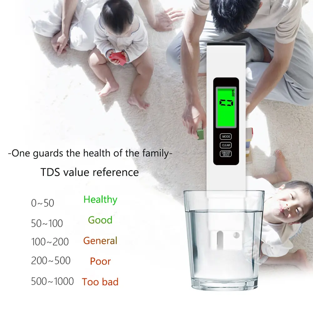 1-5PCS 4-in-1 Digital Water Quality Tester TDS Meter EC Meter & Temperature Meter for Drinking Water/Aquariums/Hydroponics/Pools