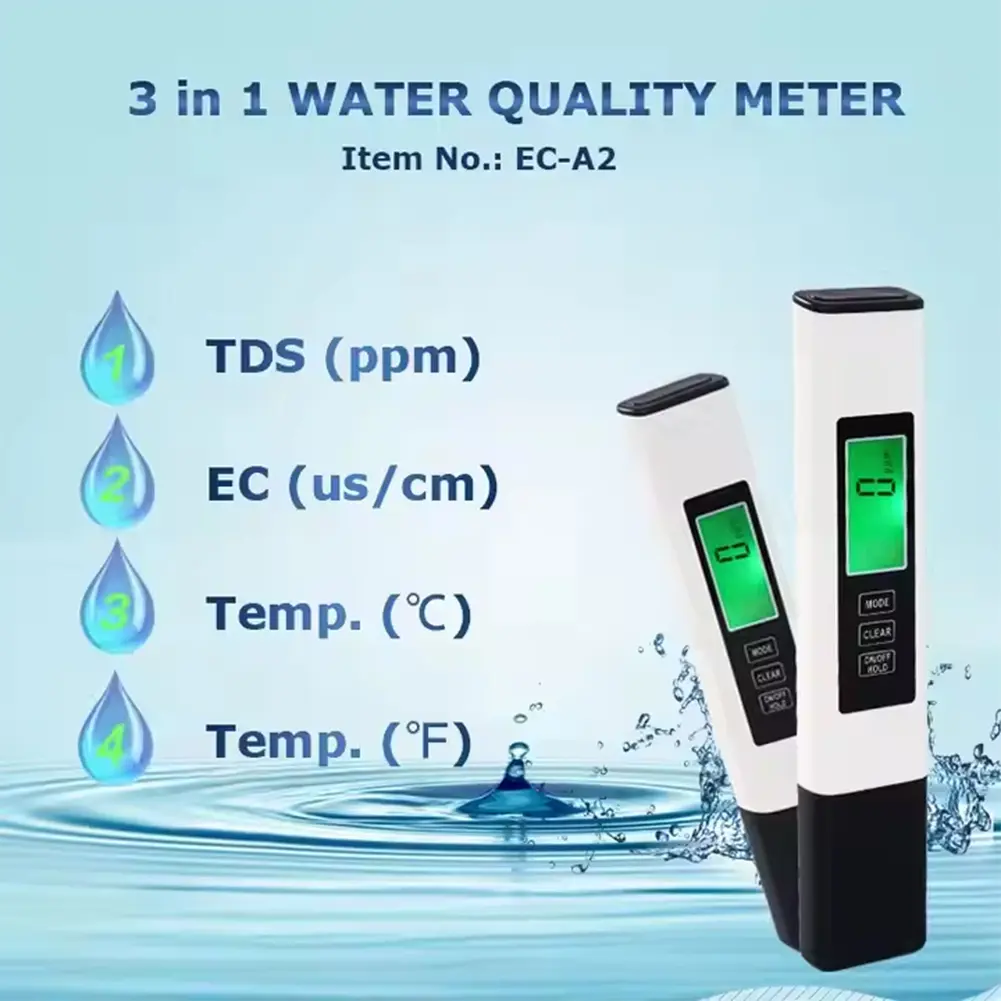 1-5PCS 4-in-1 Digital Water Quality Tester TDS Meter EC Meter & Temperature Meter for Drinking Water/Aquariums/Hydroponics/Pools