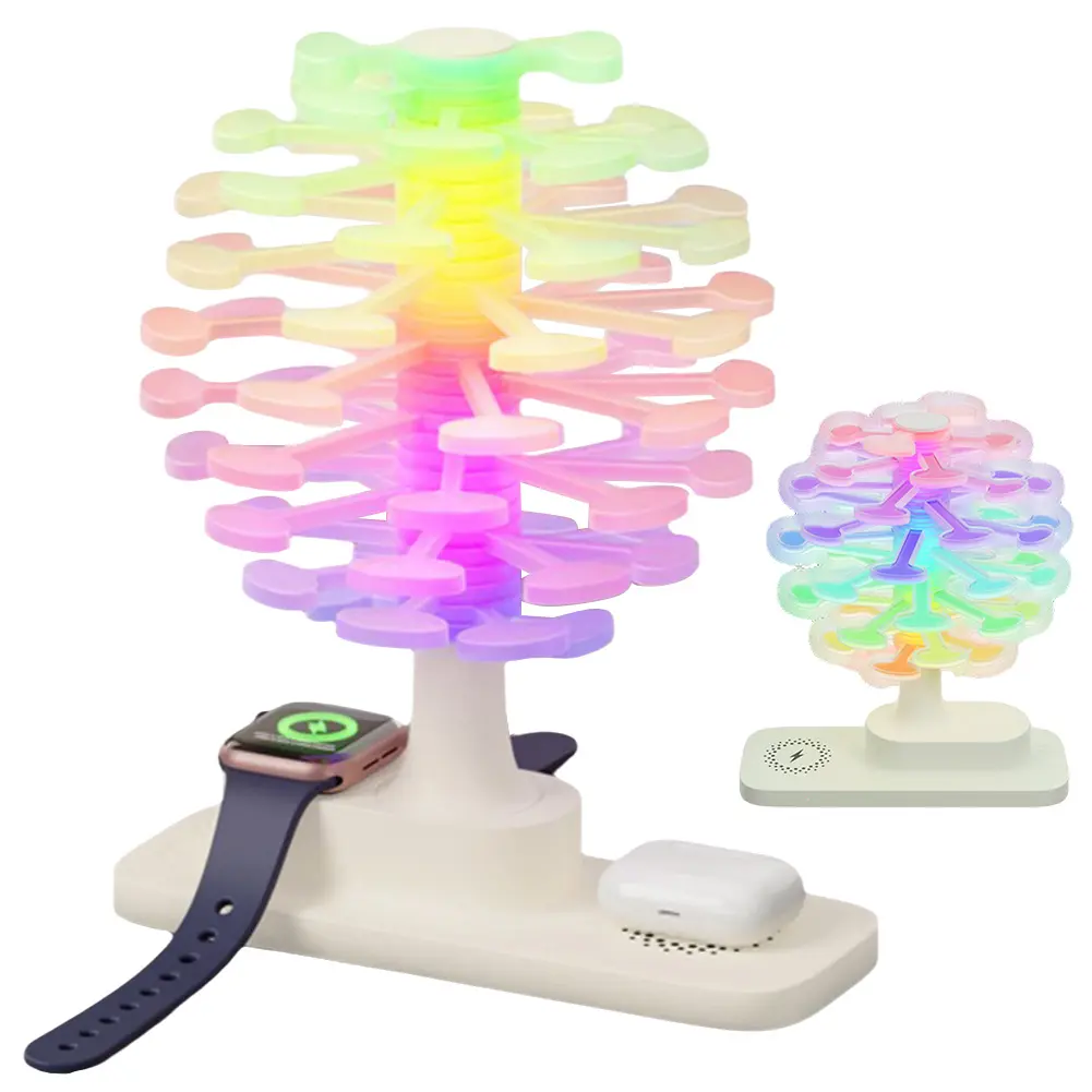 Modern Desk Lamp with Wireless Charging Stepless Dimming & 3 Color Temps Nightstand Light Nursery Lamp for Living Room Bedroom