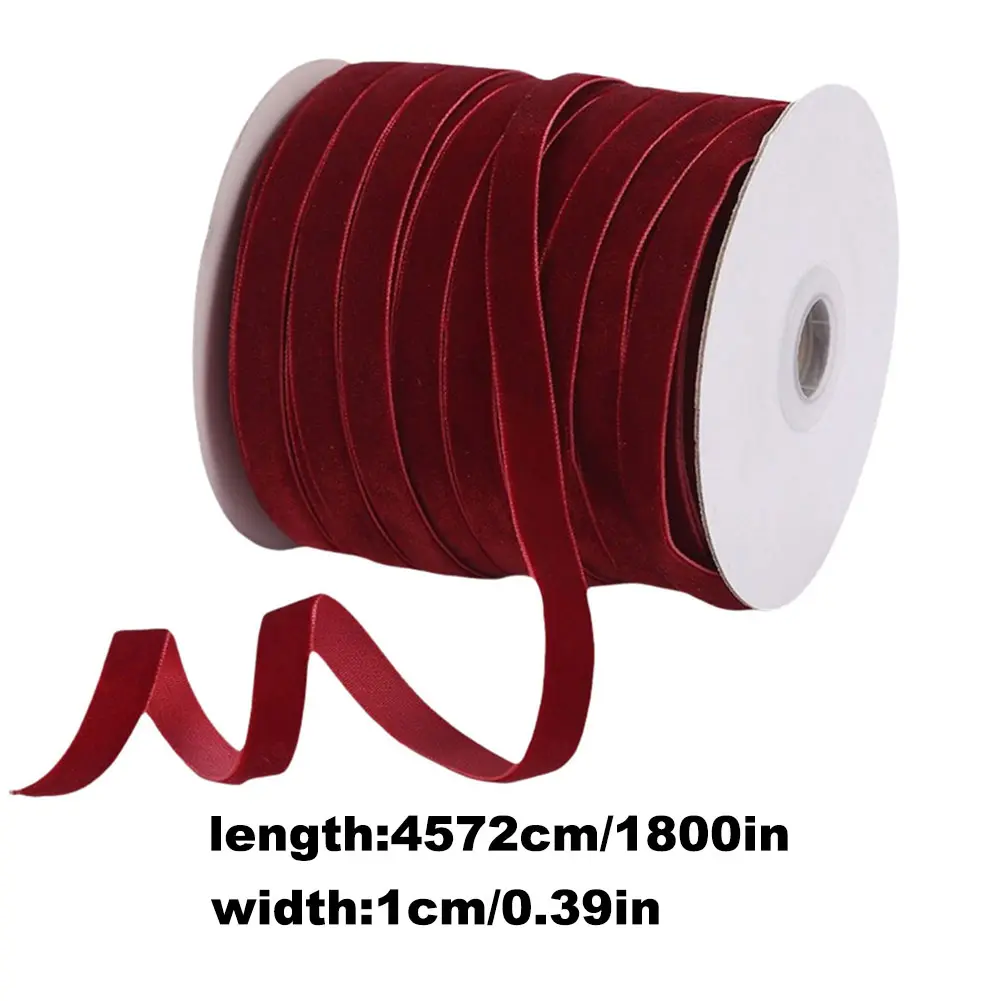 1-5PCS 50 Yards Velvet Ribbon Spool Single Face Ribbons Velvet Ribbon Velvet Christmas Ribbon for Gift Wrapping Bow Arts Crafts