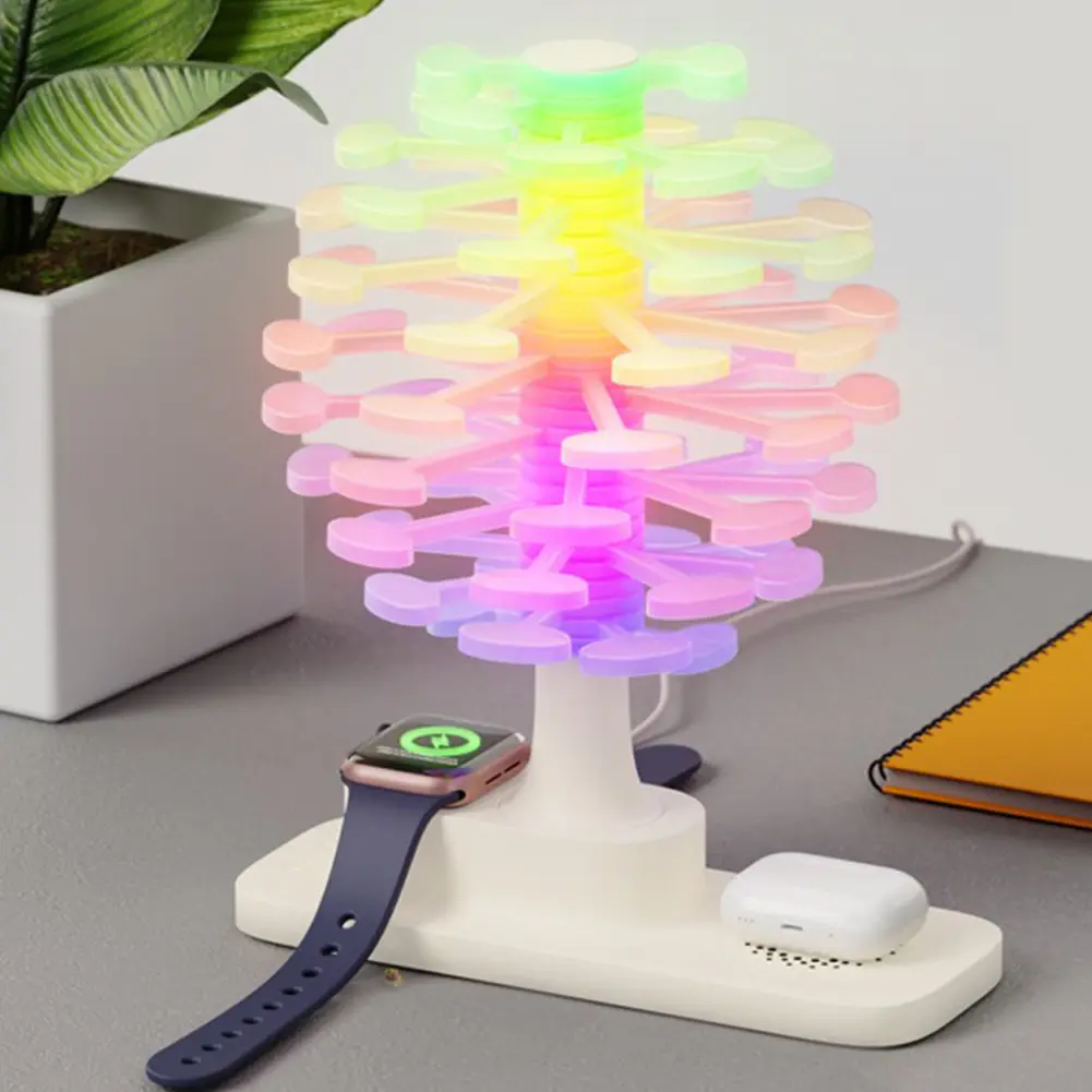 Modern Desk Lamp with Wireless Charging Stepless Dimming & 3 Color Temps Nightstand Light Nursery Lamp for Living Room Bedroom