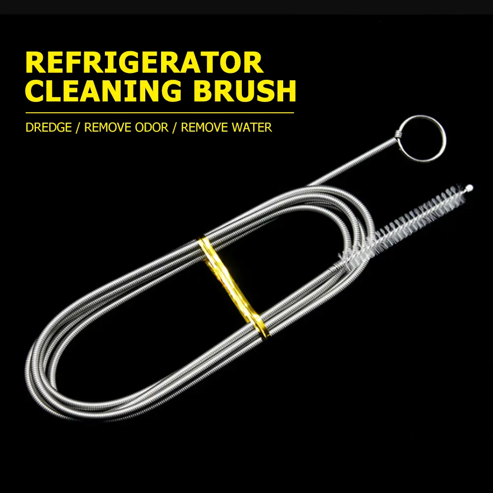 5-20PCS Reusable Pipe Tube Cleaner Stainless Steel Flexible Drain Brush Nylon Bristles Long Refrigerator Cleaning Brush