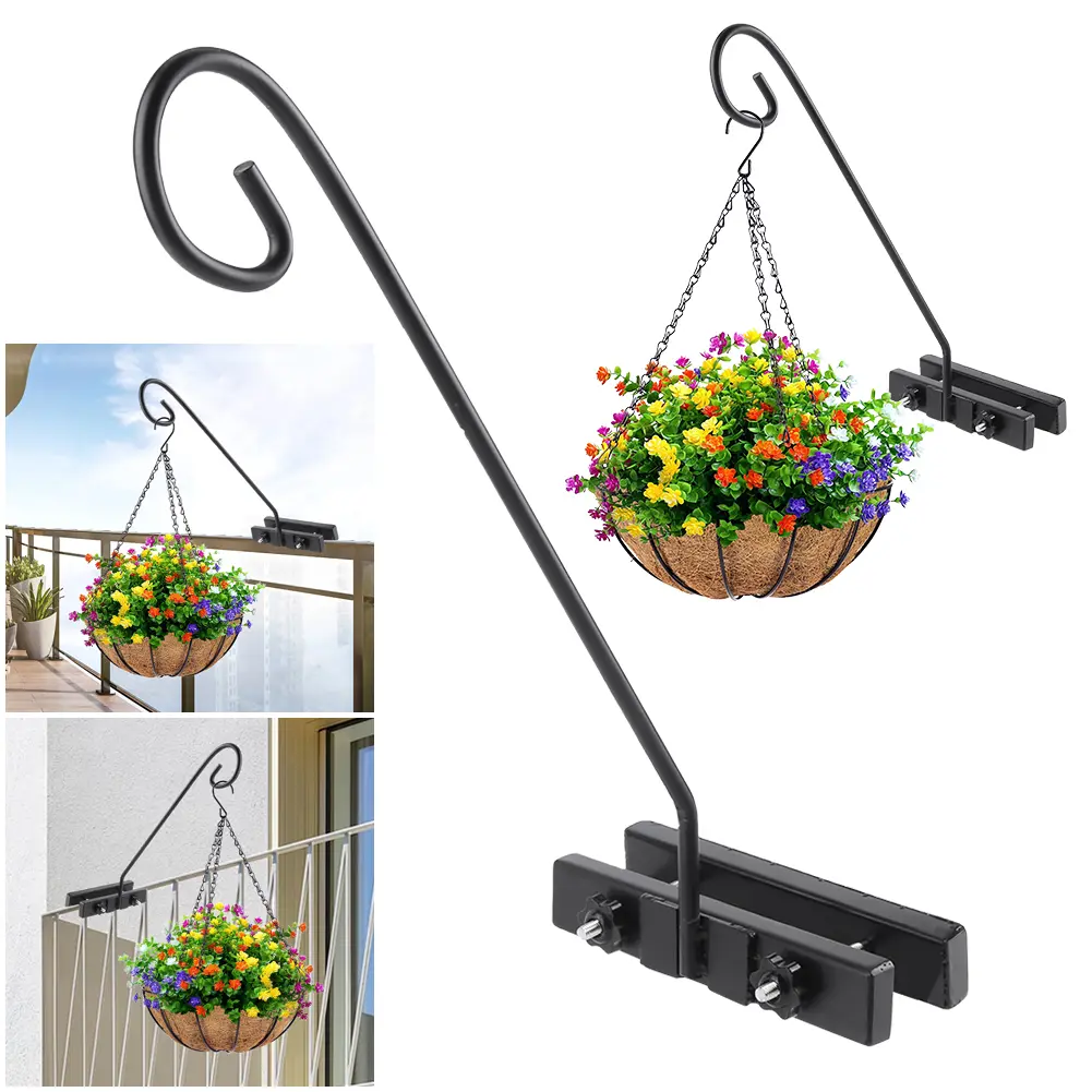 1/2pcs Fence Hooks Indoor/Outdoor Use Heavy Duty Fence Deck Hook Rail for Hanging Bird Feeders Plants