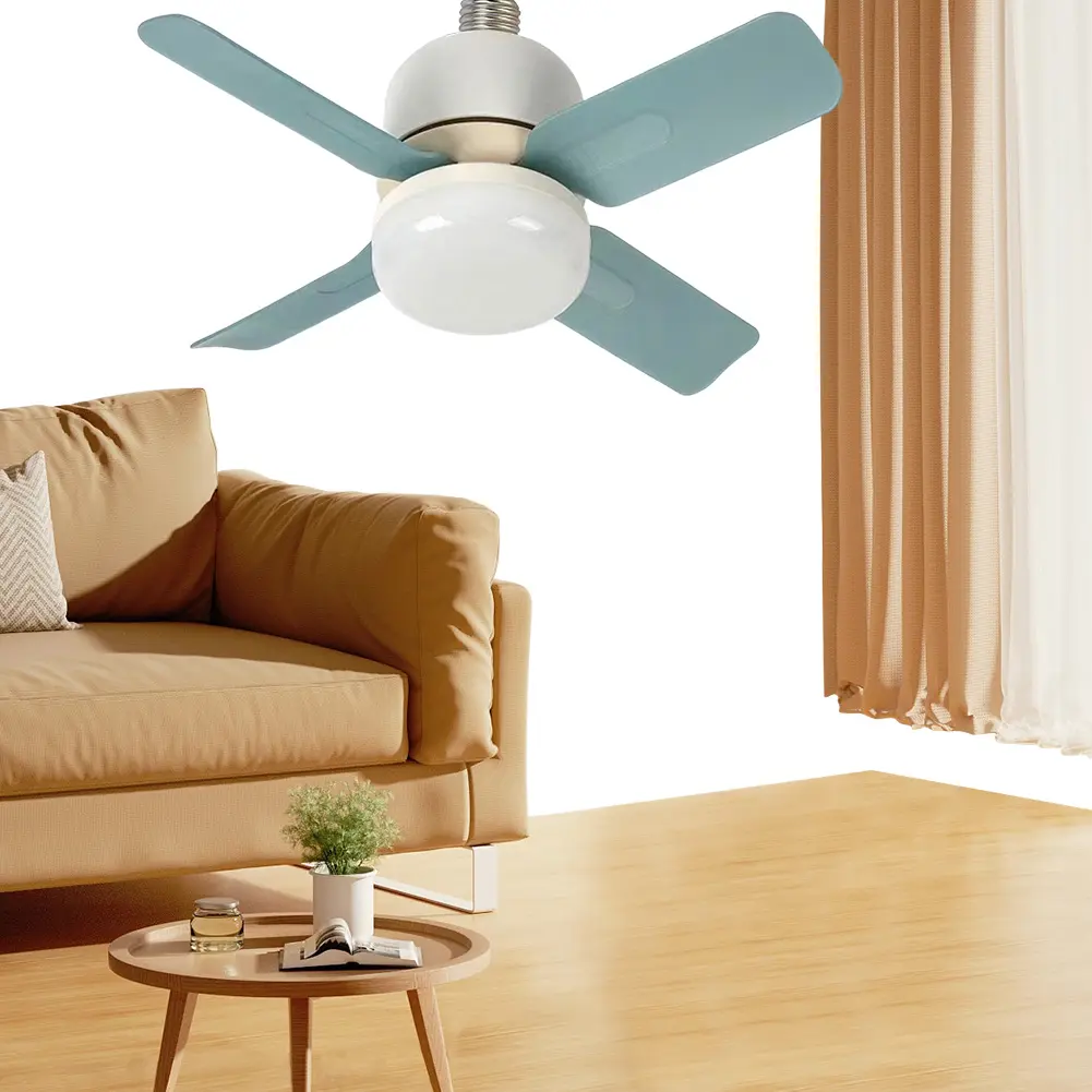 E27 Socket Ceiling Fans with Lights Dimmable 14W LED Small Ceiling Fan White Ceiling Fan for Bedroom Living Room Kitchen Balcony