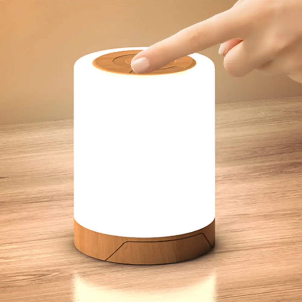 Simple Night Lamp with Timer Modern Decorative Light 1500mAh Desk Reading Light Touch Sensor for Bedroom Living Room