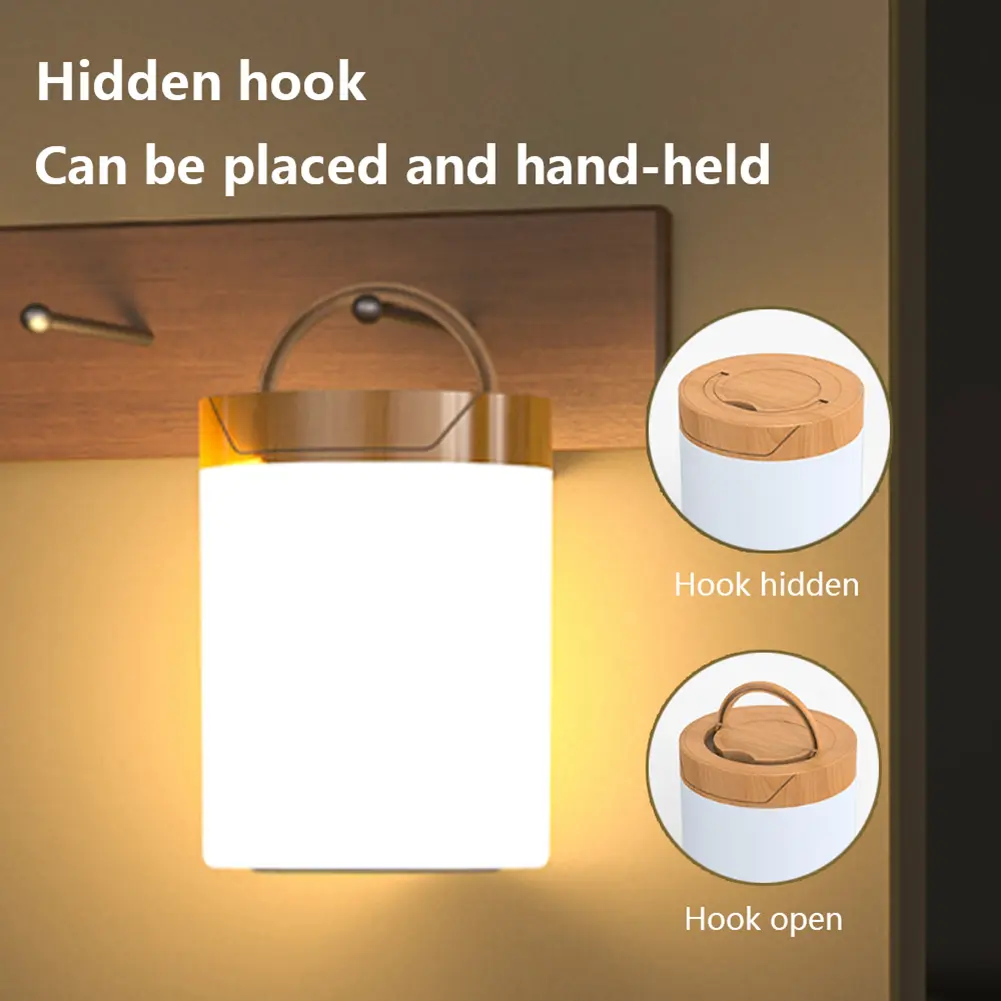 Simple Night Lamp with Timer Modern Decorative Light 1500mAh Desk Reading Light Touch Sensor for Bedroom Living Room