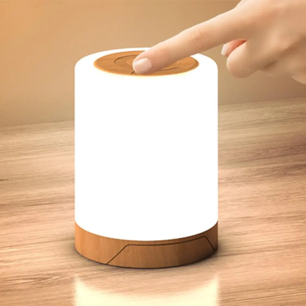 Simple Night Lamp with Timer Modern Decorative Light 1500mAh Desk Reading Light Touch Sensor for Bedroom Living Room
