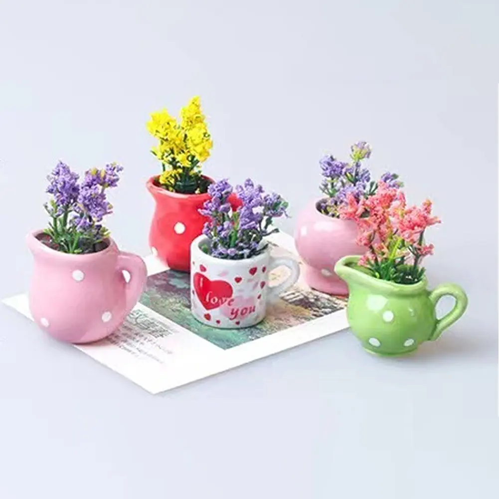 Funny Mini Plant Magnets Tiny 3D Plant Vase Flower Vase Refrigerator Magnets for Refrigerator Decoration Kitchen Office
