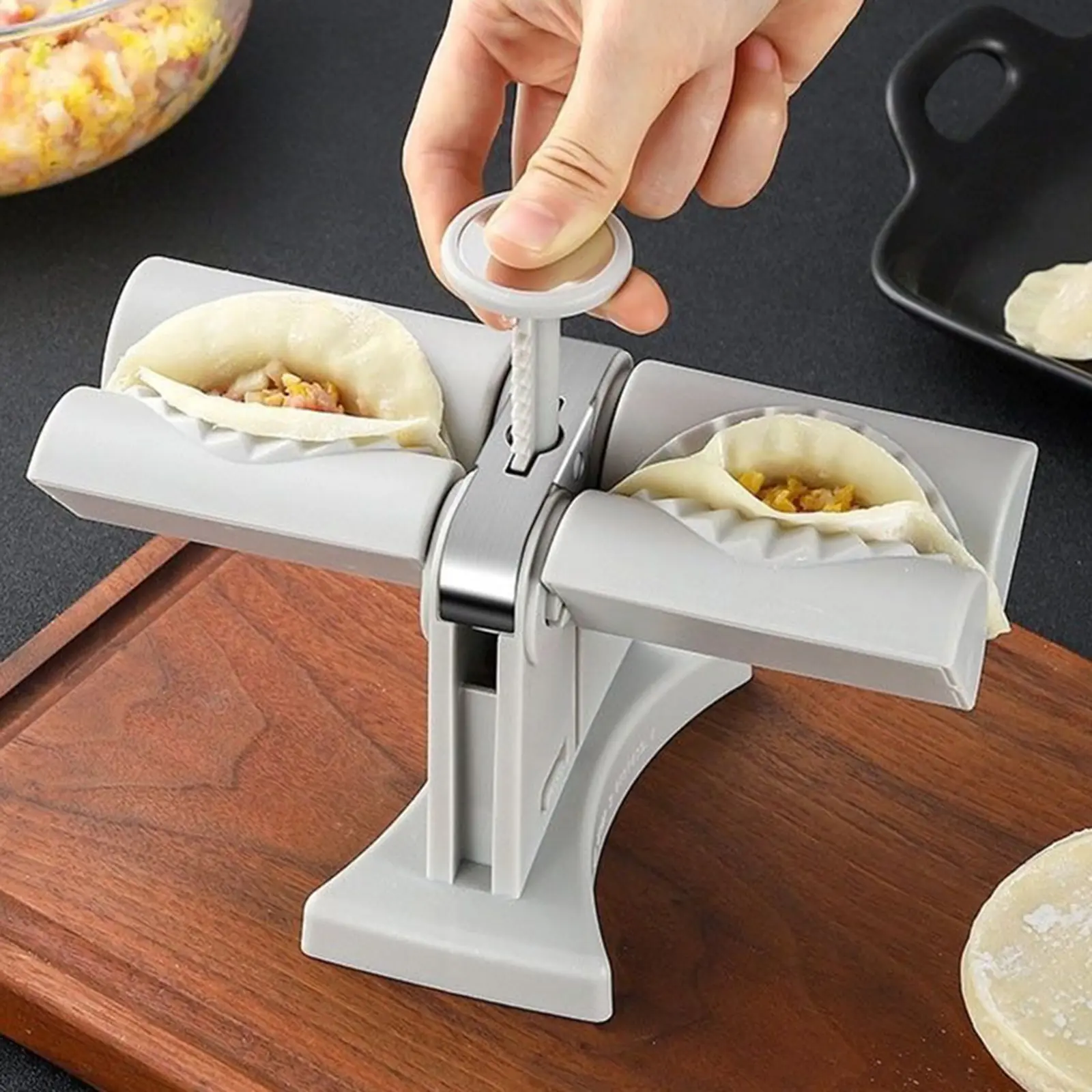 Double Head Automatic Dumpling Maker Automatic Empanada Maker Wrap Two at A Time