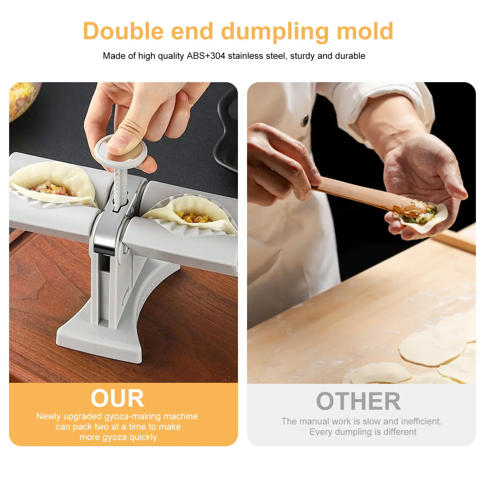 Double Head Automatic Dumpling Maker Automatic Empanada Maker Wrap Two at A Time