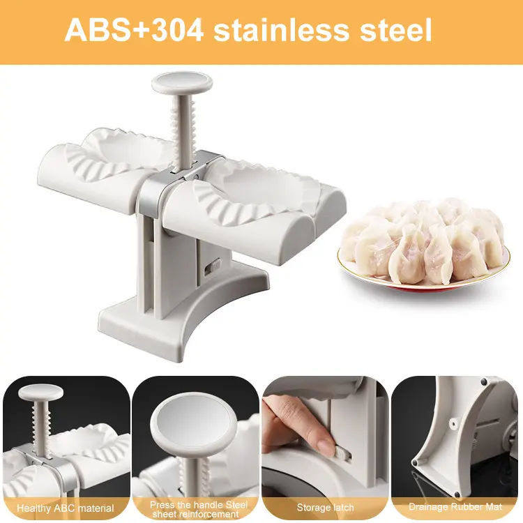 Double Head Automatic Dumpling Maker Automatic Empanada Maker Wrap Two at A Time