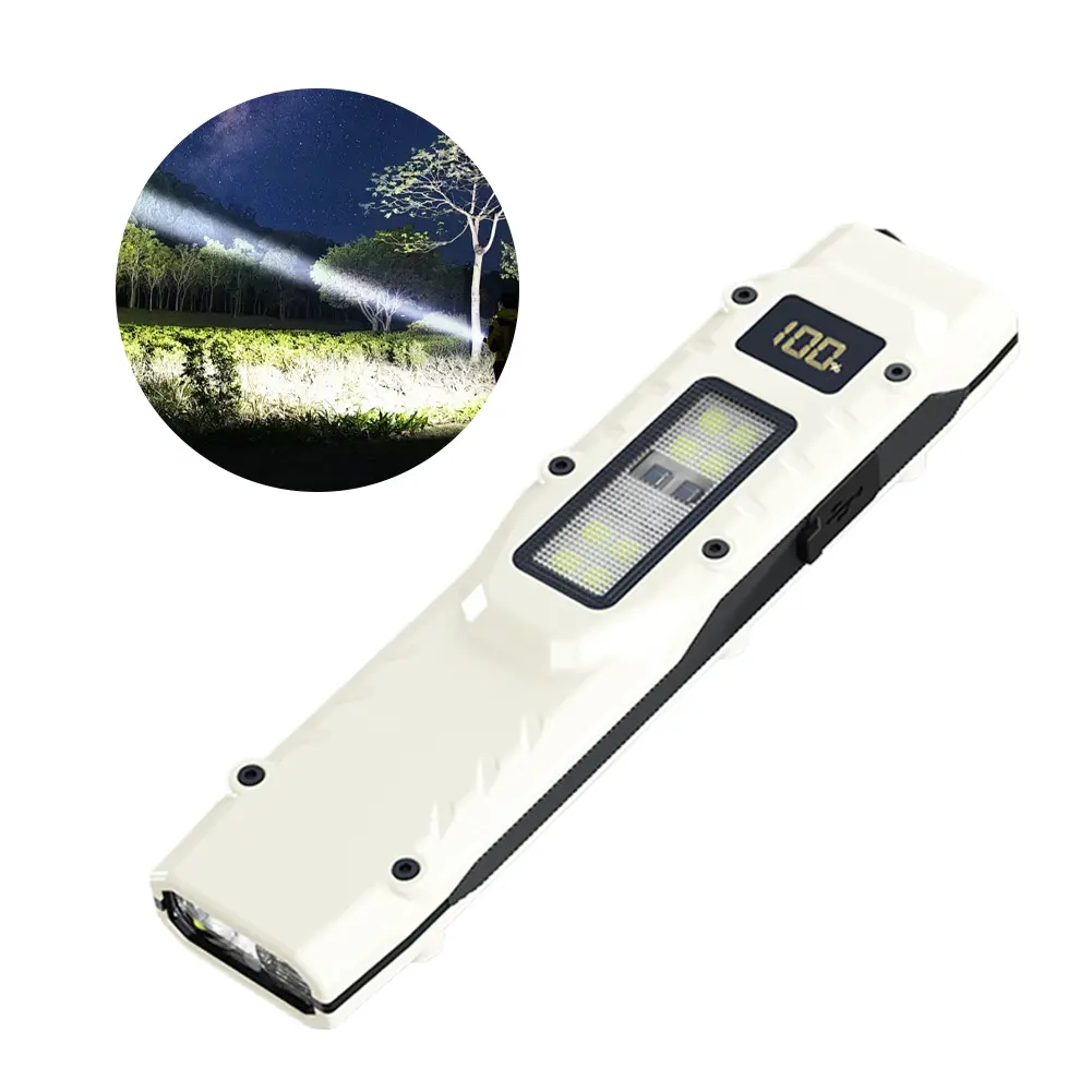 LED Ultra Slim Pocket Flashlight with Digital LED Display Lightweight Dual Switch Flashlight for Outdoor Home Emergencies