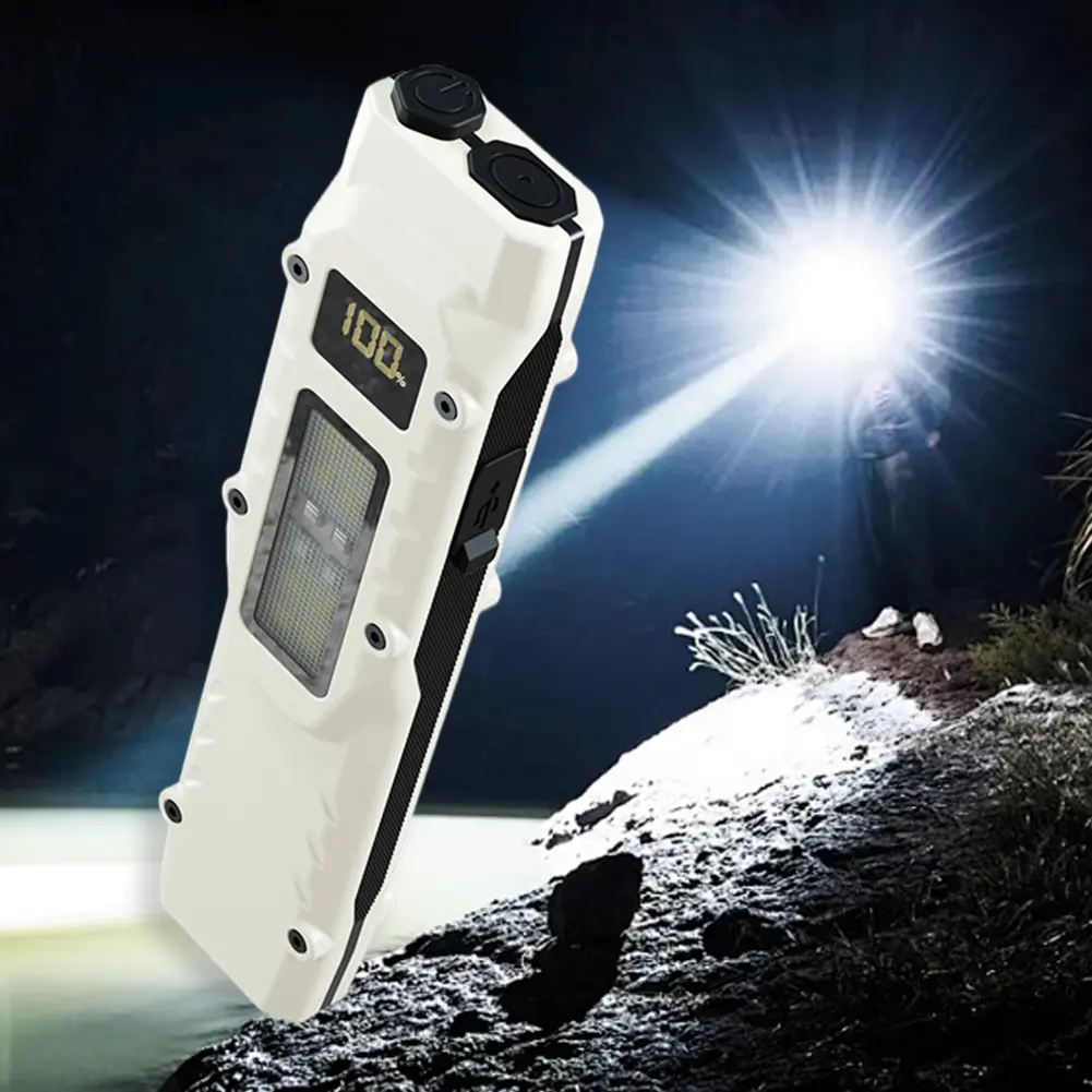LED Ultra Slim Pocket Flashlight with Digital LED Display Lightweight Dual Switch Flashlight for Outdoor Home Emergencies