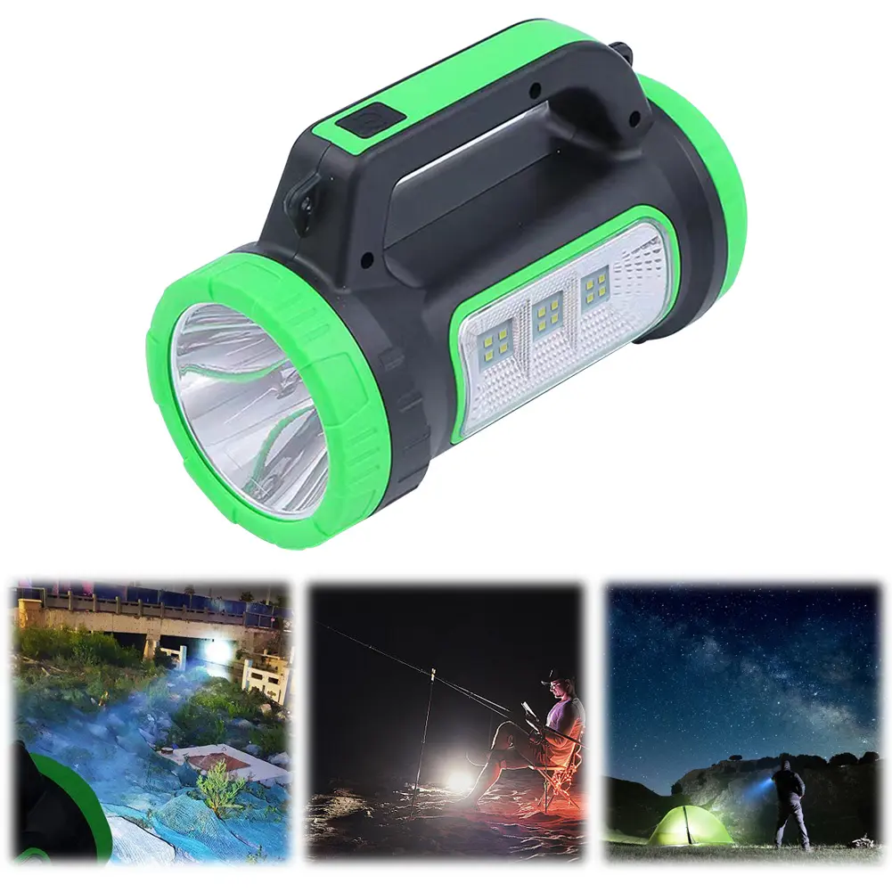 Solar LED Flashlight USB Rechargeable Super Bright Portable Emergency Light Outdoor Solar Torch Light for Night Fishing Hiking