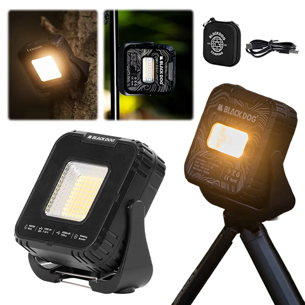 Portable Tent Lamp USB Charging Camping Flashlight IPX5 Waterproof Atmosphere Lantern 4-Level Stepless Dimming for Power Outages