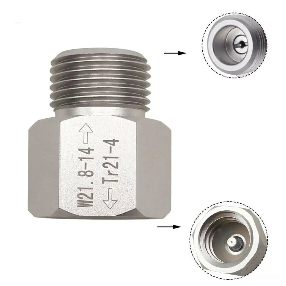 Soda Cylinder Adapter Quick Connect Homemade Beer Barrel Regulator TR21-4 To W21.8 Soda Tank Replacement Leakproof for Homebrew