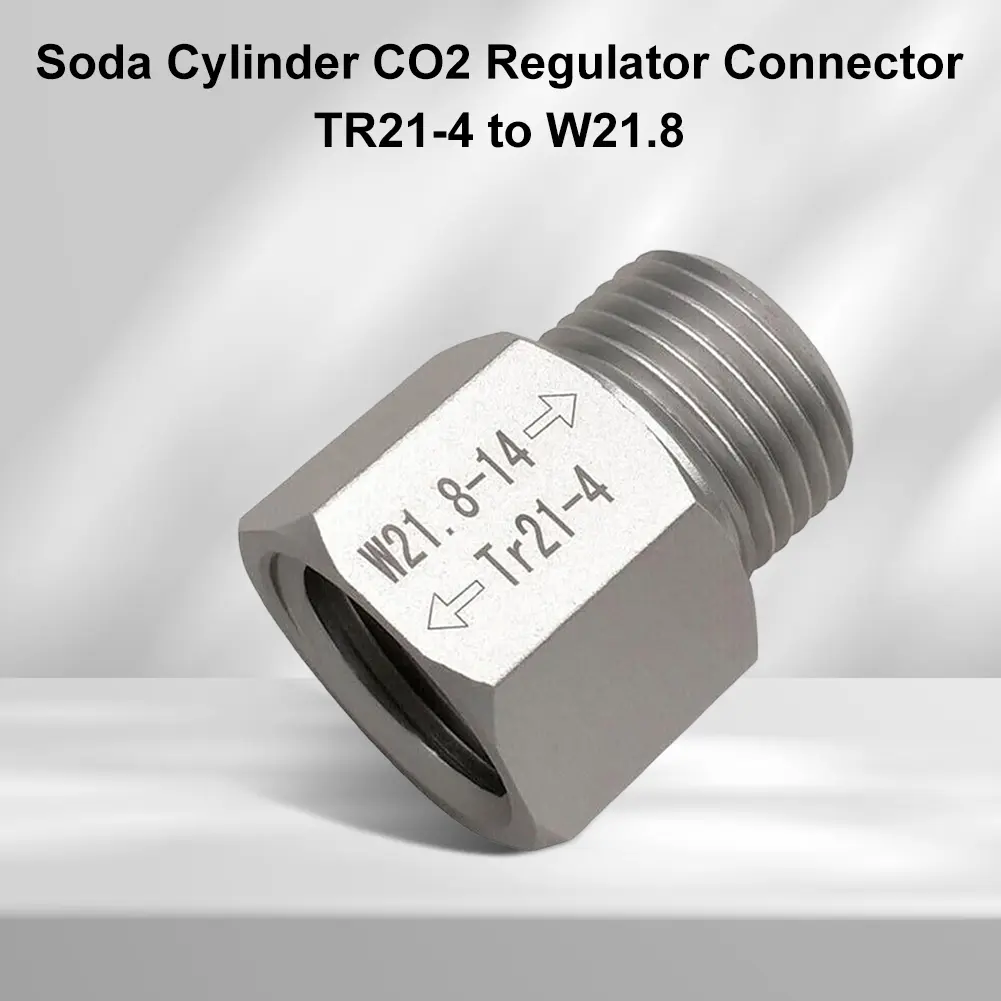 Soda Cylinder Adapter Quick Connect Homemade Beer Barrel Regulator TR21-4 To W21.8 Soda Tank Replacement Leakproof for Homebrew