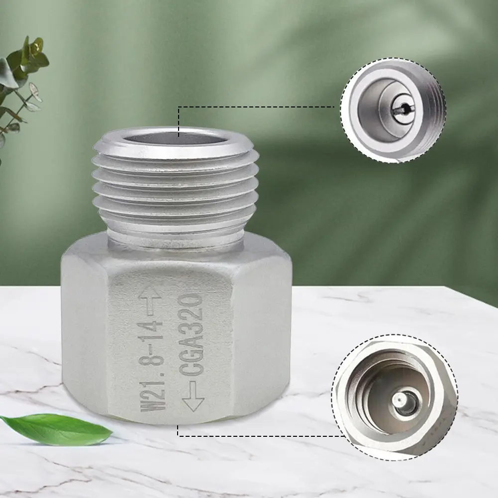 Soda Cylinder Adapter Quick Connect Homemade Beer Barrel Regulator TR21-4 To W21.8 Soda Tank Replacement Leakproof for Homebrew