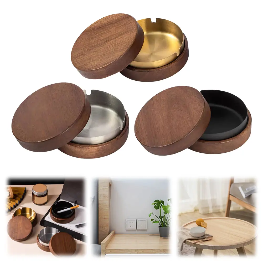 Stainless Steel Liner Ash Tray with Lid Cool Ashtray for Indoor Or Outdoor Use Patio Office & Home