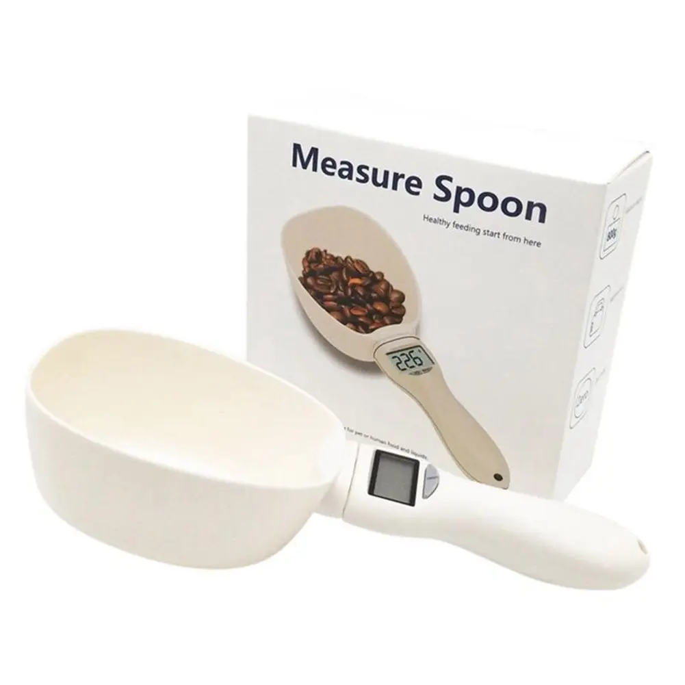 Pet Measuring Bowl Digital Weighing Spoon Electronic With LED Display Dogs Cat Kitchen Baking Scale Cups Feeding Tools