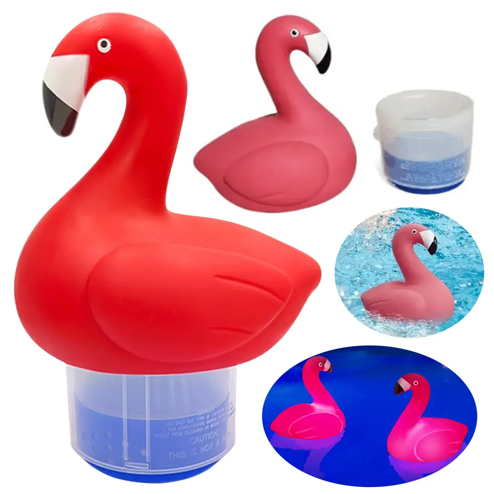 Inflatable Flamingo Floater PVC Chlorine Floating Water Cleaner Flamingo Floating Chlorinator for Purify Swimming Pool Water