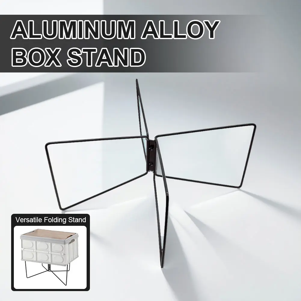 Camping Foldable Metal Stand Stainless Steel Aluminum Alloy Box Stand Organizer Box Folding Stand for Outdoor Picnic Fishing
