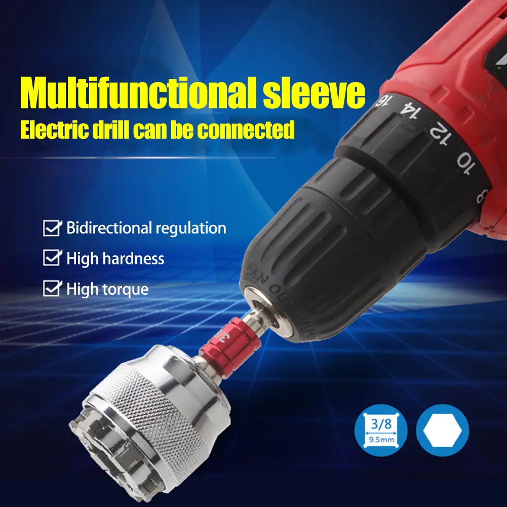 Steel Universal Hexagon Wrench Socket Sleeve Heads for Ratchet Wrench Spanner Axle Fit Bicycle Bike Repair Tool