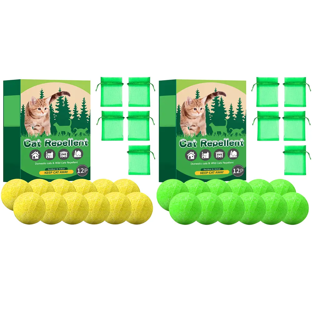 12Pcs Cat Repellent Natural Peppermint Oil Cat & Dog Nature Repellent To Keep Feral Cats Stray Dogs Out of Yard