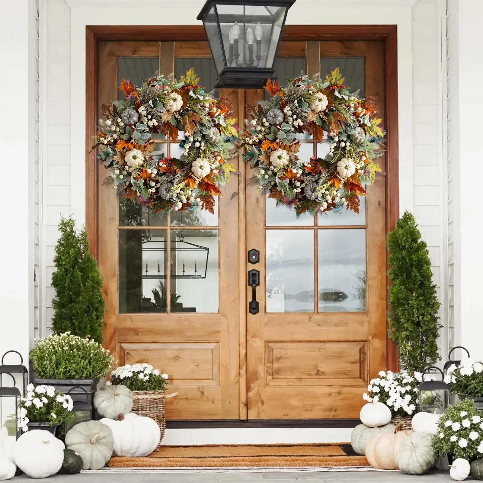 Fall Garlands Charms Exquisite Holiday Front Door Wreaths Unique Autumn Maple Leaf Wreathings Holiday Party Home Decor