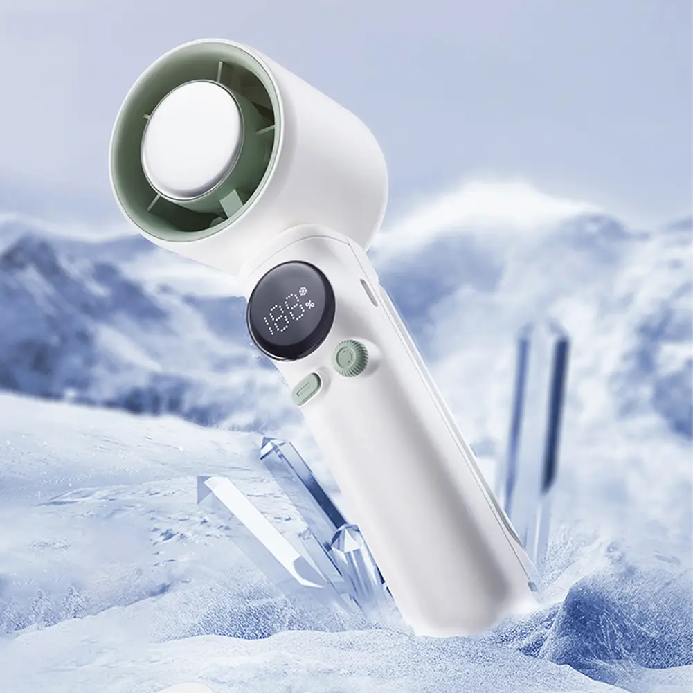 Portable Hand Held Personal Turbo Fan USB Rechargeable Cooling Fan 100 Gear Speed Wind Digital Power & Speed Display