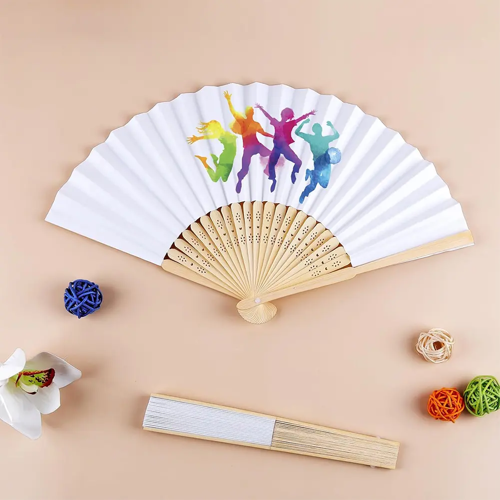 6/10/20 Pcs Bamboo Folding Fan Chinese Handheld Fan Folded Fan for DIY Decoration Wedding Dancing Party Summer