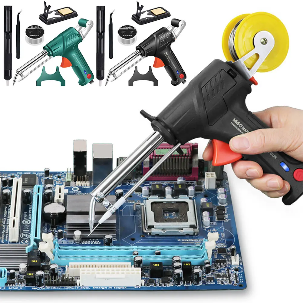 Soldering Iron Kit Solder Wire Desoldering Pump Tweezers Soldering Gun Kit Multi-Function Soldering Iron for Welding Repair