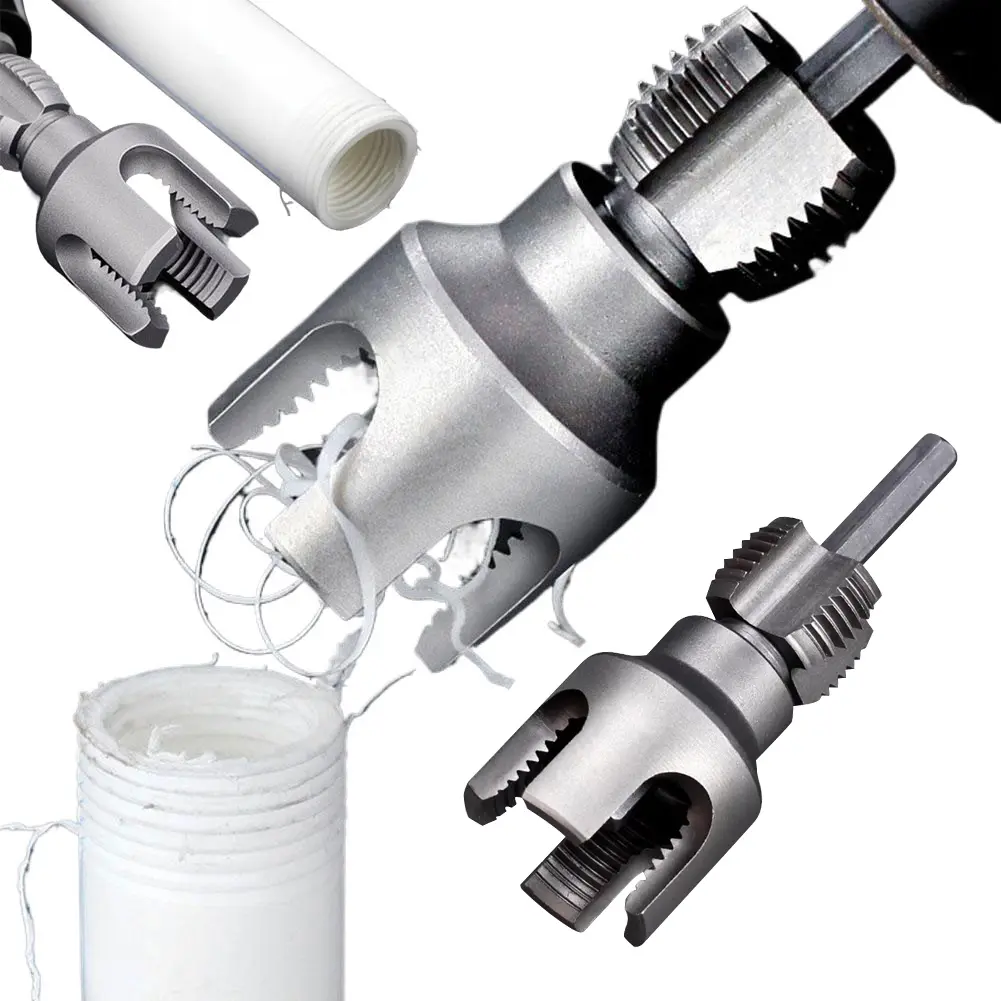 PVC Pipe Thread Cutting Tool DN15 DN20 Pipe Threading Tool PPR Water Pipe Opener Tap for Electric Drill
