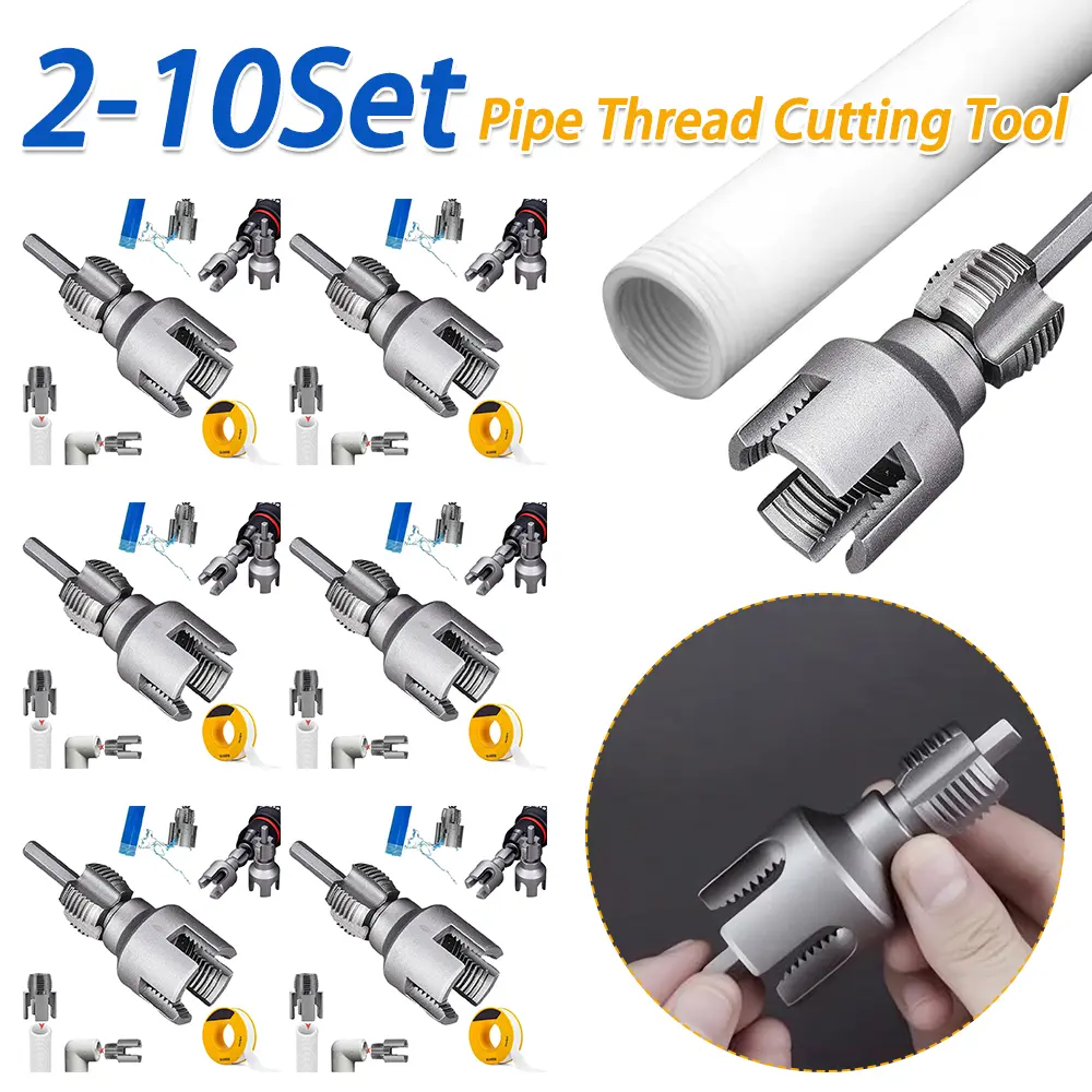 2-10Set Integrated Internal & External Pipe Threading Tool PVC Pipe Thread Cutting Tool PPR Water Pipe Opener Tap