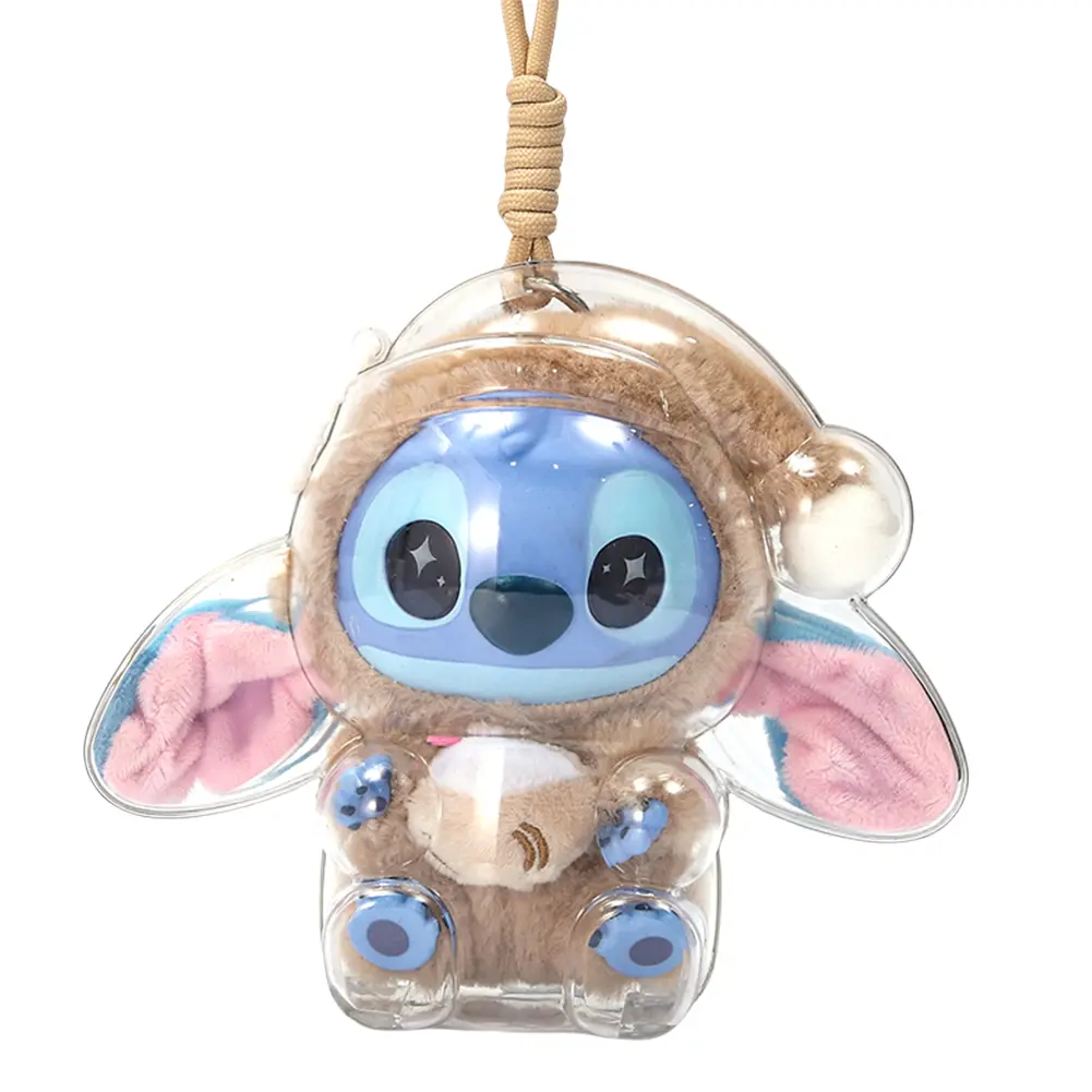 For Stitch Transparent Protective Cover Cartoon Toy Storage Case Cute Figurine Display Cover for Collectible Dolls